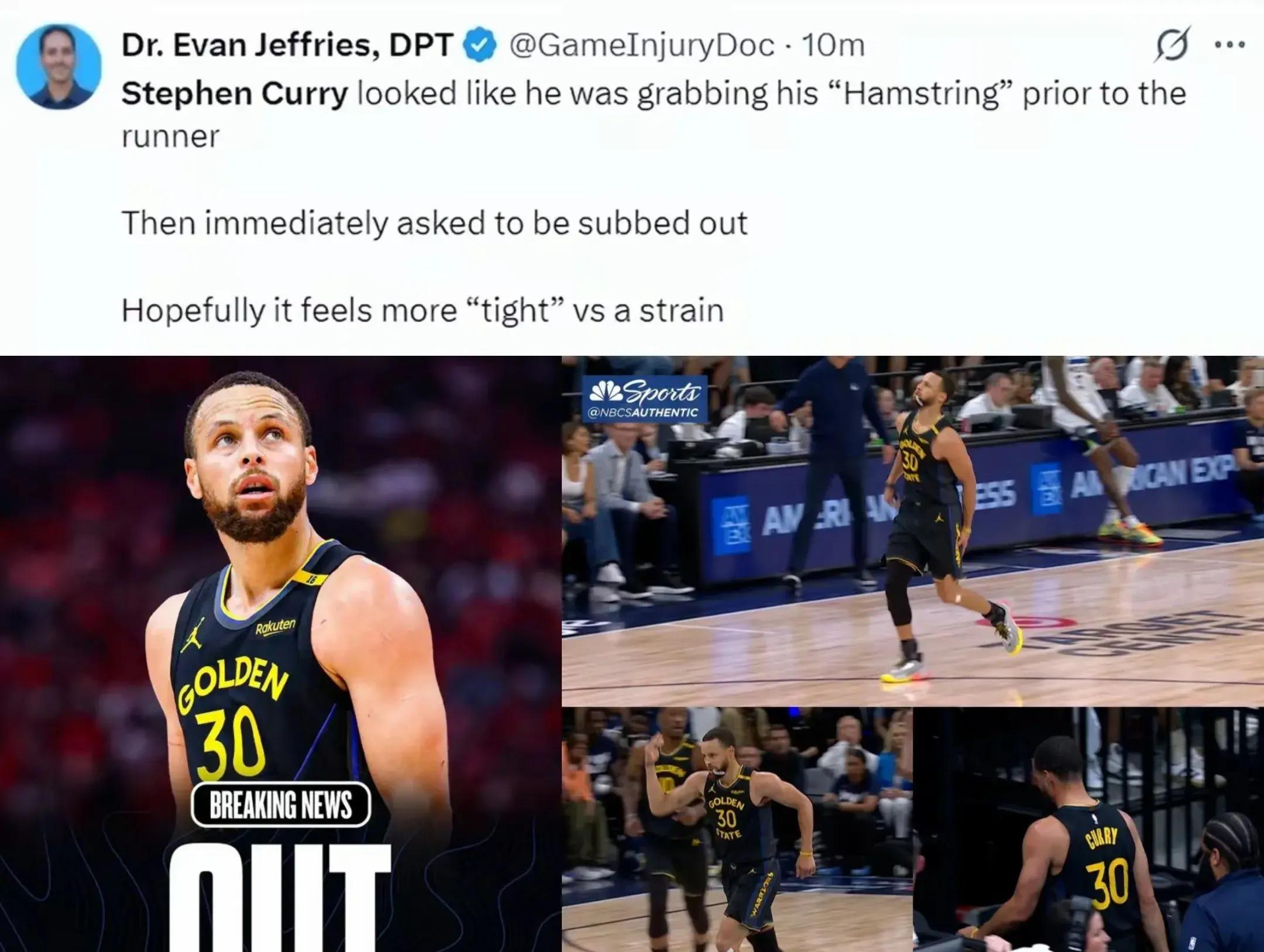 勇士遭遇重创，库里赛季报销